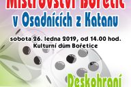 turnaj Osadníci z Katanu pořádané obcí Bořetice dne 26.1.2019.