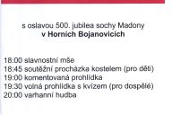 Noc kostelů s oslavou 500. jubilea sochy Madony - Horní Bojanovice 12.6.2020 od 18:00
