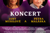 Srdečně zveme všechny občany na koncert Jany Musilové a Petra Maláska, který se uskuteční 28.1.2024 v sále KD