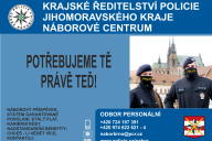Náborový leták Policie ČR a pozvánky na workshop, který se uskuteční v měsíci červnu 2020